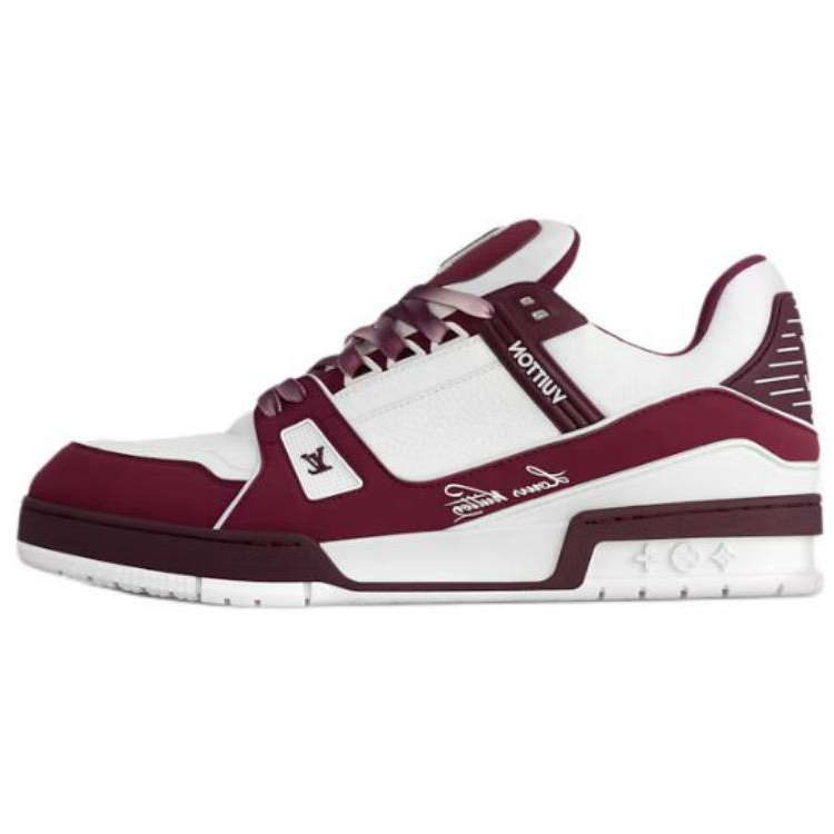 LOUIS VUITTON Trainer Low-Top Skateboard Shoes Men's Red