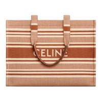 CELINE Cabas Thais Fabric With Cow Leather Tote Bag, Shopping Bag, Handbag Tubas Women's Ochre