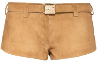 MIU MIU FW23 Casual Shorts Women's Camel Brown