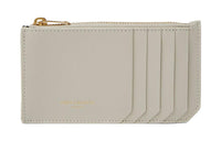 SAINT LAURENT Leather Card Holder Women's Cream White