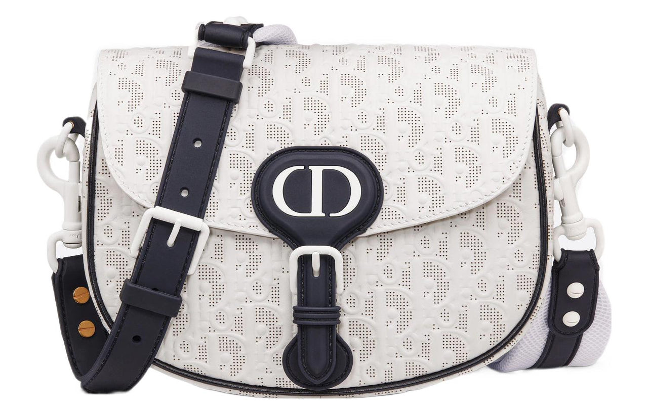 DIOR Bobby Cow Leather Crossbody Bag Shoulder Bag Women's White