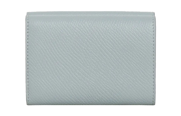 CELINE Grained Calfskin Wallet Women's Light Blue