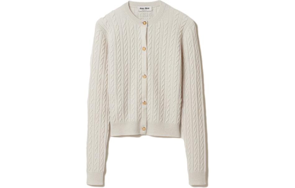 MIU MIU Cable knit Cashmere Cardigan