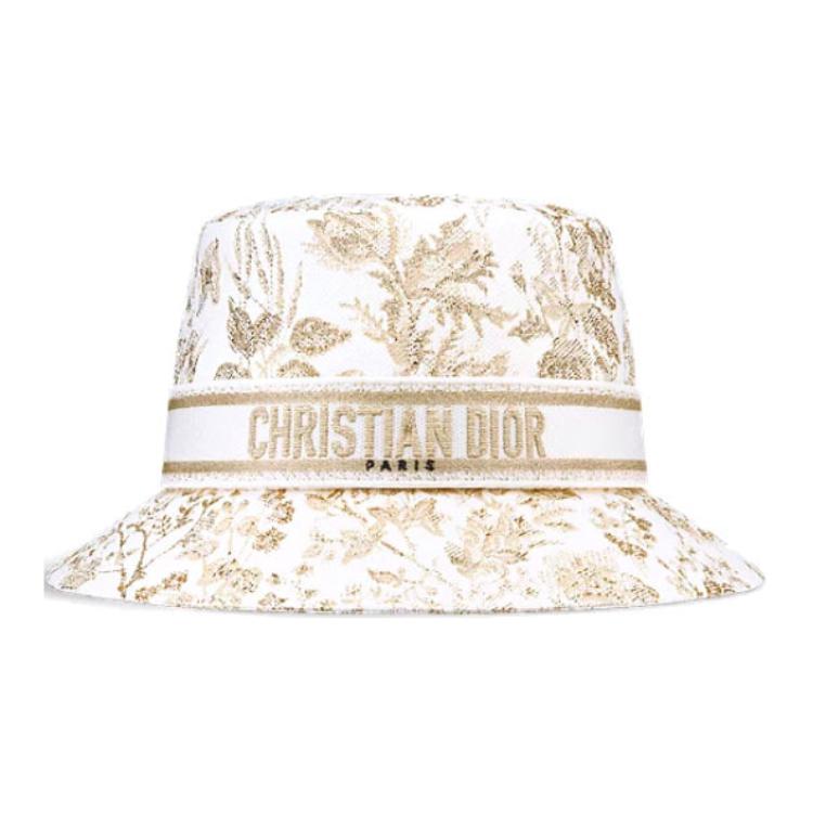 DIOR Acrylic, Polyester, Polyamide, Cotton Bucket Hats Women's Gold