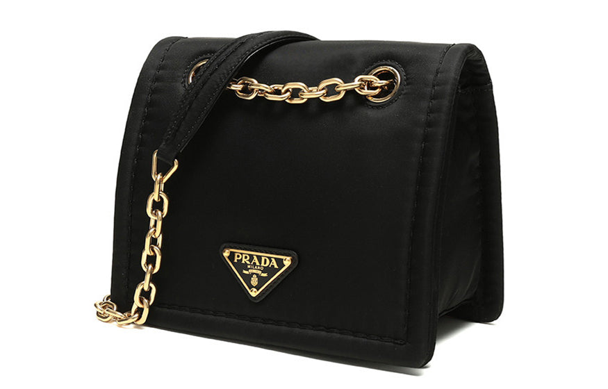 PRADA Fabric Shoulder Bag Crossbody Bag Women's Black