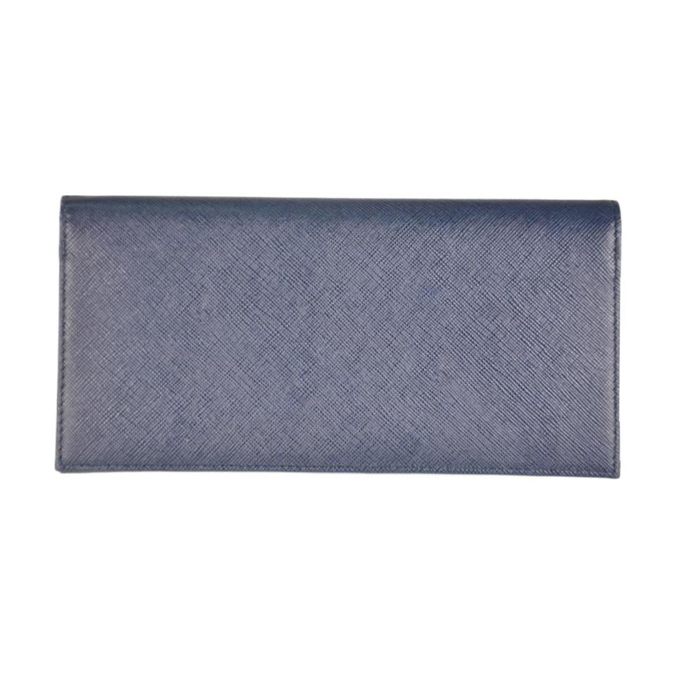 PRADA Calfskin Wallet Men's Blue