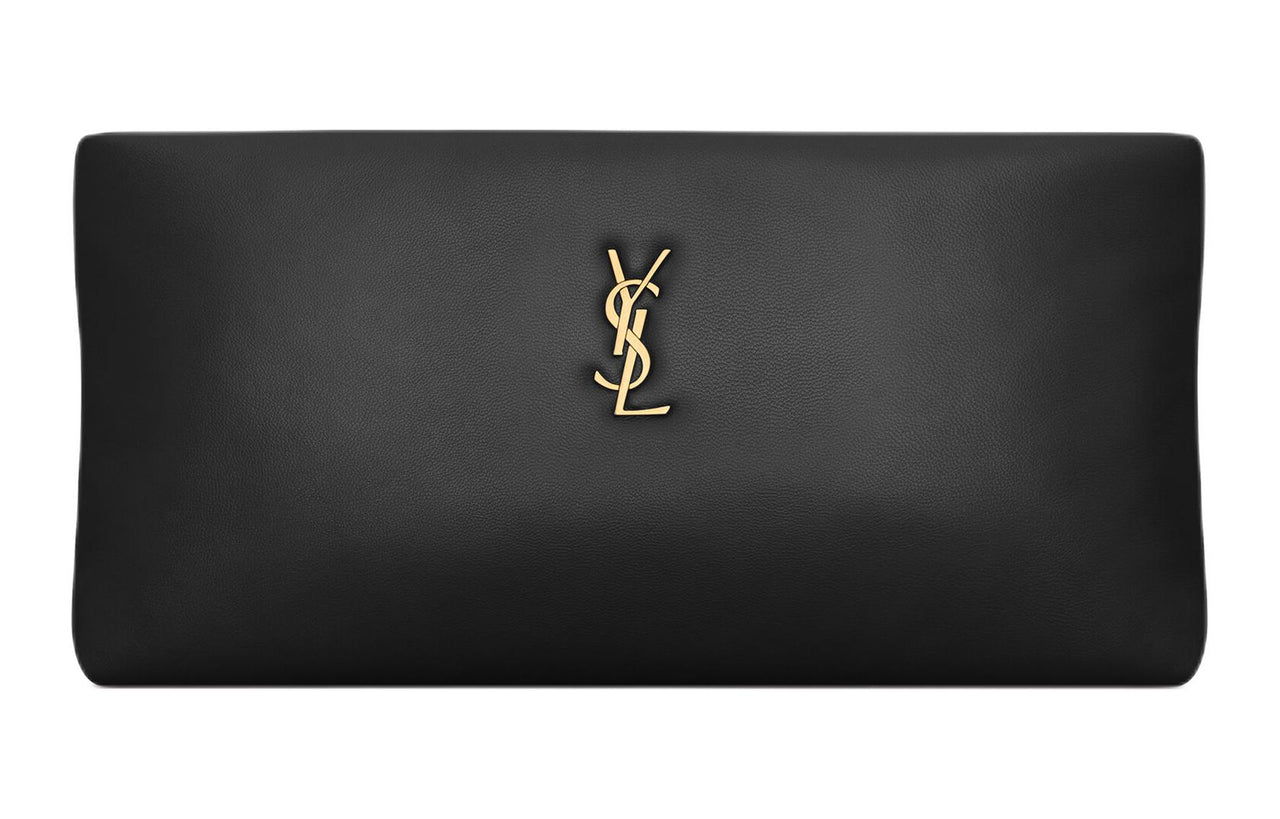 SAINT LAURENT Sheepskin Clutch Women's Black