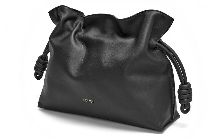 LOEWE Flamenco Nappa Cow Leather One Shoulder Crossbody Clutches Regular Women's Black