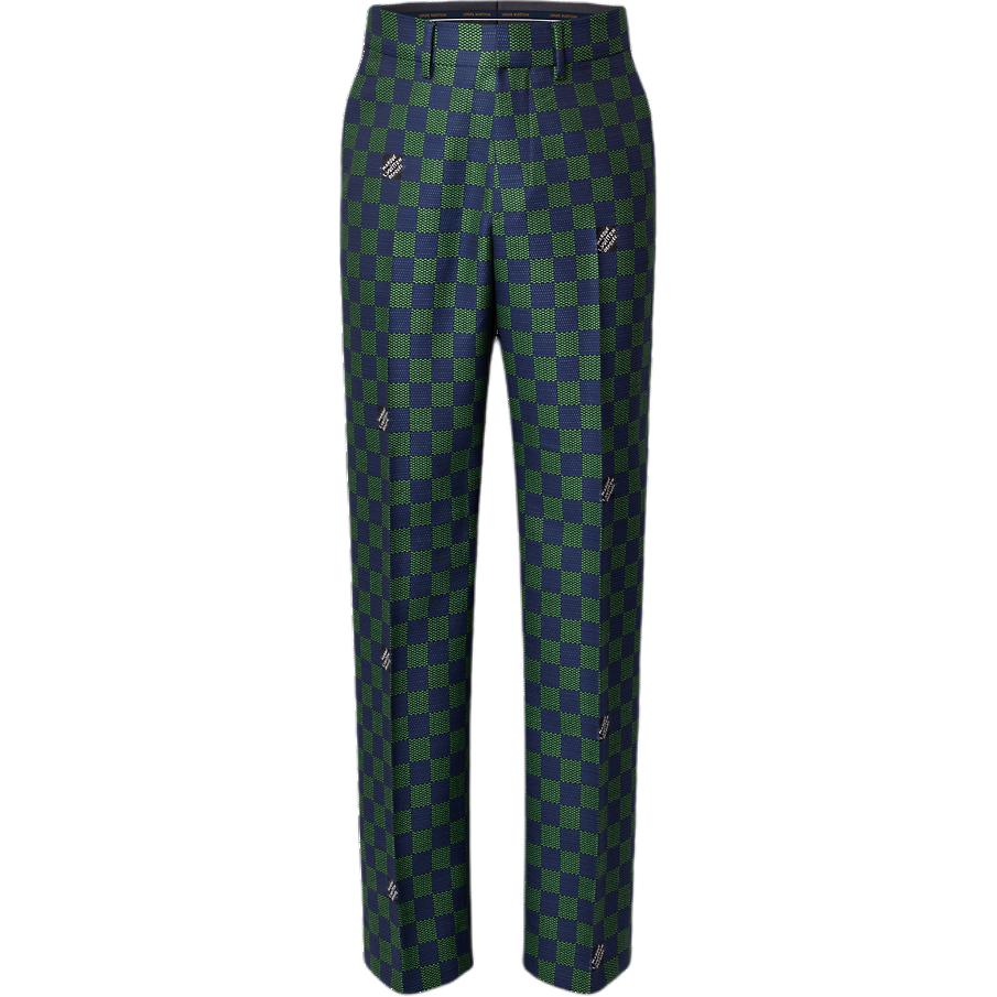 LOUIS VUITTON Jacquard Damier Wool Cigarette Pants