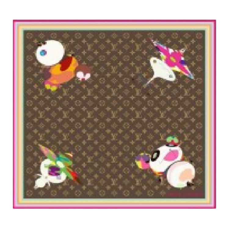 LOUIS VUITTON X Takashi Murakami Monogram Superflat Characters Square 70
