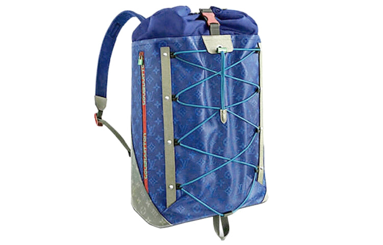 LOUIS VUITTON Canvas Backpack Large Size Men's Electric Blue