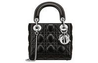 DIOR Lady Dior Lambskin Lady Dior Bag, Shoulder Bag, Crossbody Bag, Handbag Mini Women's Black