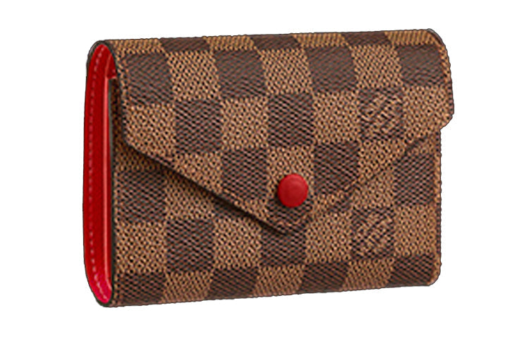 LOUIS VUITTON Victorine Canvas With Leather Wallet Women's Red