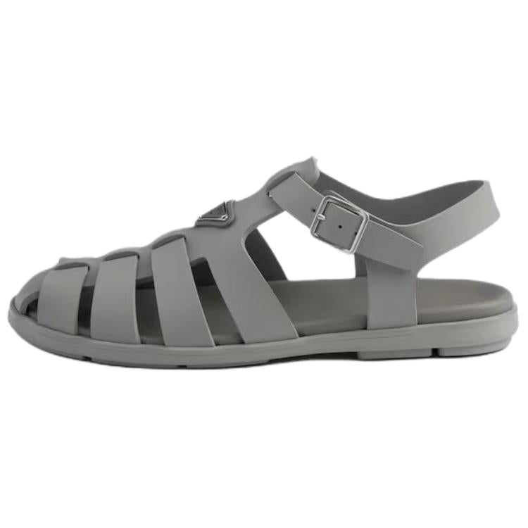 PRADA Rubber Roman Sandals Men's Gray