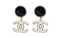 CHANEL Alloy Earrings Women's White