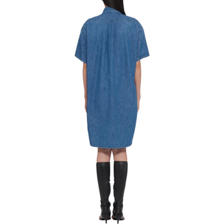 MIU MIU Short-Sleeved Dresses Women's Sapphire Blue