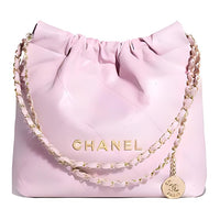 CHANEL 22Bag Cow Leather Tote Bag Shopping Bag Shoulder Bag Handbag Small Size Women's Light Pink