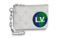 LOUIS VUITTON Zipped Pouch Monogram Logo Story Pm White