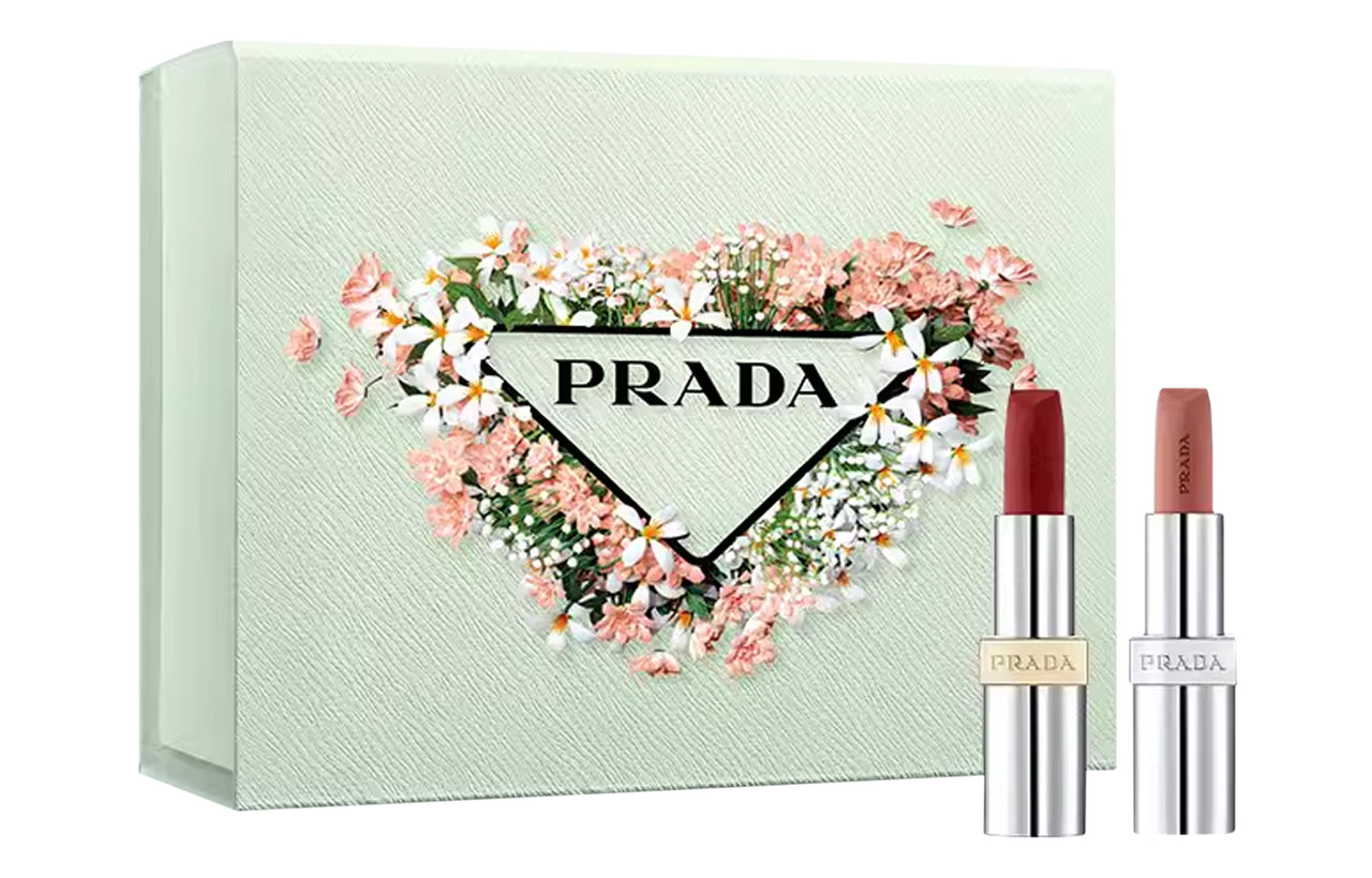 PRADA Spring Limited Lip Balm Two-Tone Lipstick Matte Matte Easy To Blend Brightening 3.8g+3.8g