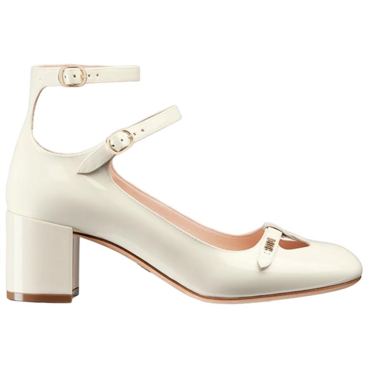 DIOR Aime Chunky Heel High Heels Women's White