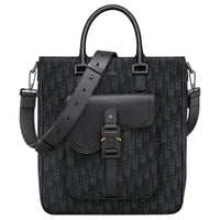 DIOR Saddle Oblique Jacquard Canvas Tote Bag, Shopping Bag, Shoulder Bag, Crossbody Bag, Handbag Regular Men's Black