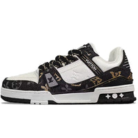 LOUIS VUITTON Panda Van Gogh Creation Golden Luster Finish Low-Top Skateboard Shoes Unisex Black White Gold