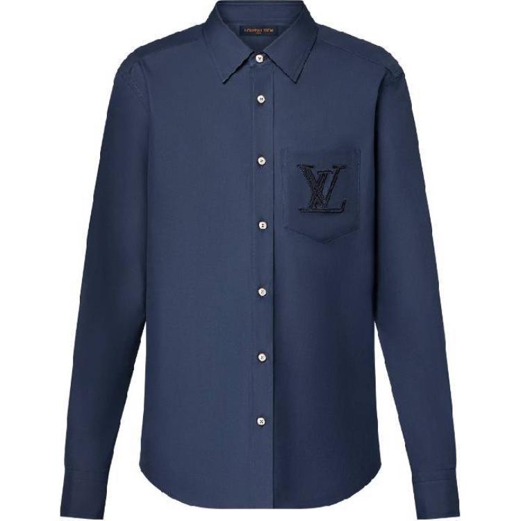 LOUIS VUITTON Embroidered Long-Sleeved Cotton Shirt