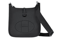 HERMES Evelyne Clemence Bullock Leather Ivorie Shoulder Bag Crossbody Bag Regular Unisex Black