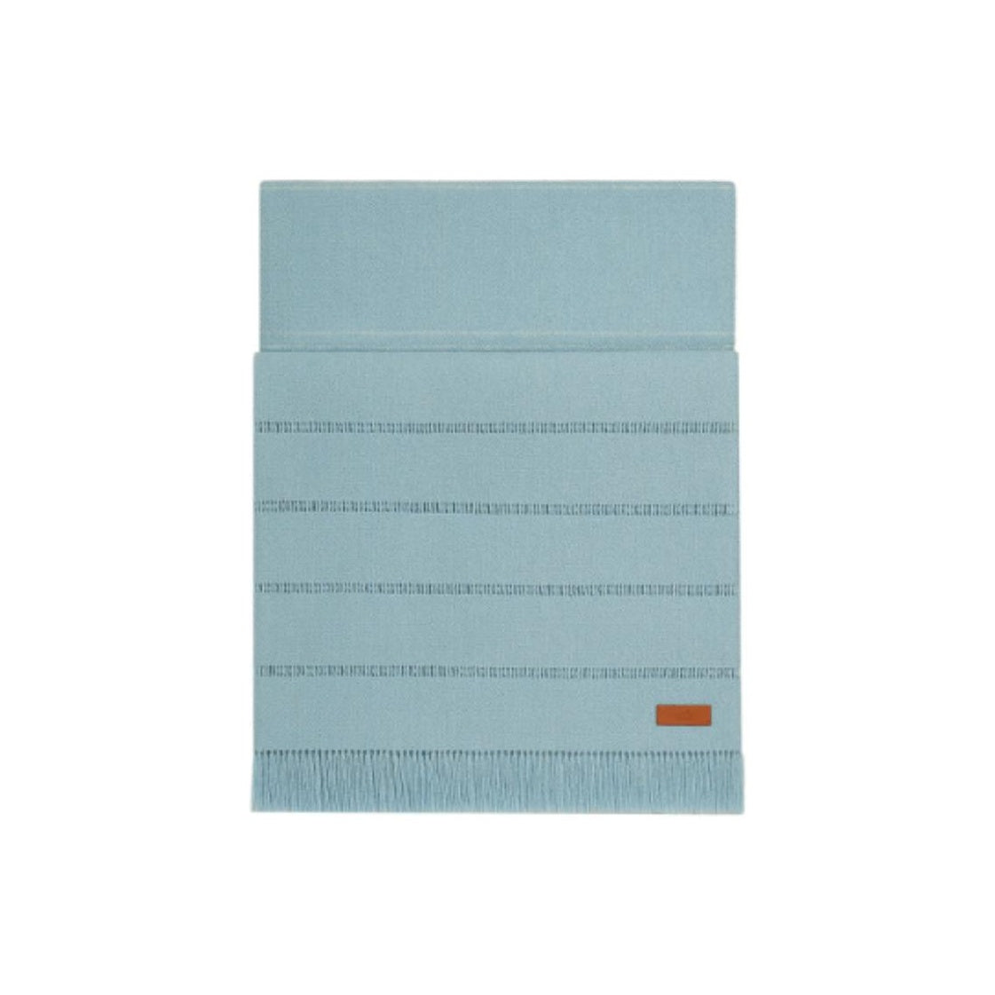 HERMES Cashmere Knit Scarves Unisex Sky Blue