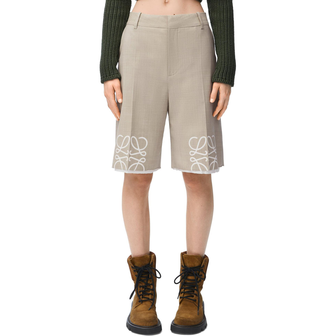 LOEWE Anagram Shorts 'Light Beige Melange'