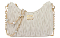 MIU MIU Matelassé Sheepskin Portable Crossbody Bag Shoulder Bag Regular Women's White