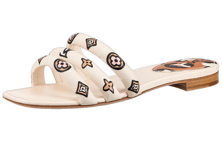 LOUIS VUITTON Appeal Sandals 'White With Black Beige Monogram' Women's