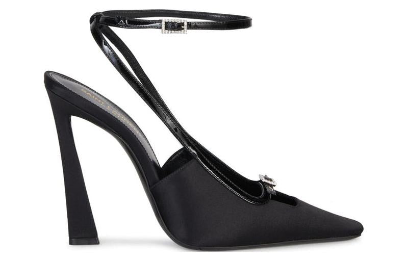 SAINT LAURENT Chunky Heel High Heels 11cm Women's Black
