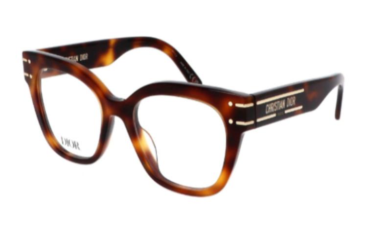 DIOR Acetate Square Eyeglass Frames Unisex Tortoiseshell