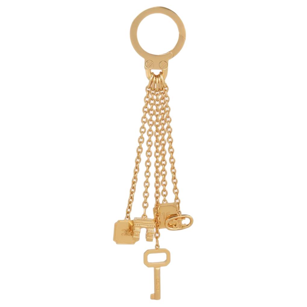 CELINE Brass Keychains Women's Gold
