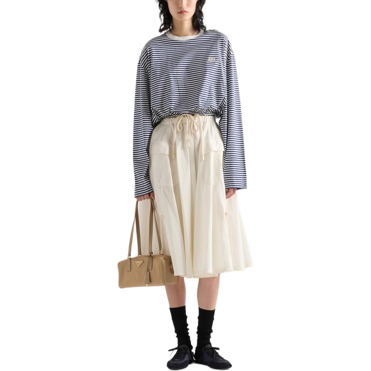 PRADA Drop Shoulder Sleeve T Shirt Women's Marine Blue