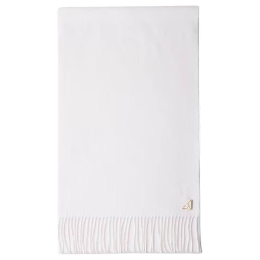 PRADA Cashmere Knit Scarves Women's White