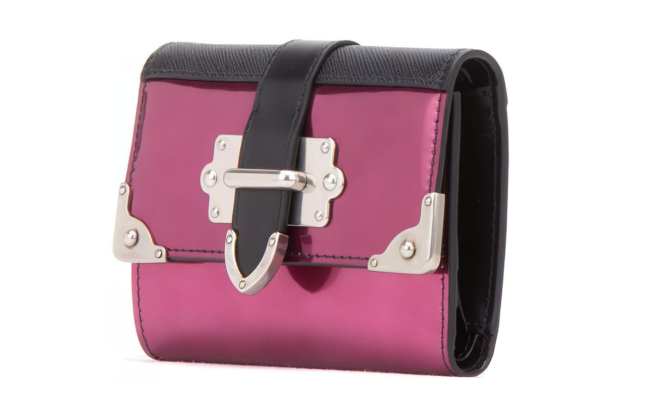 PRADA Cahier Cow Leather Small Square Bag Wallet Women's Red