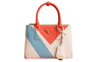 PRADA Galleria Killer Bag Leather Shoulder Bag Crossbody Bag Handbag Small Size Women's Orange/White