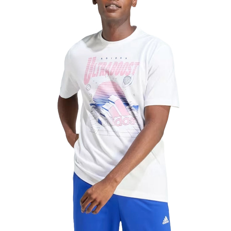 adidas Neon Ultraboost Graphic T-shirt Asia Sizing 'White' IN6474