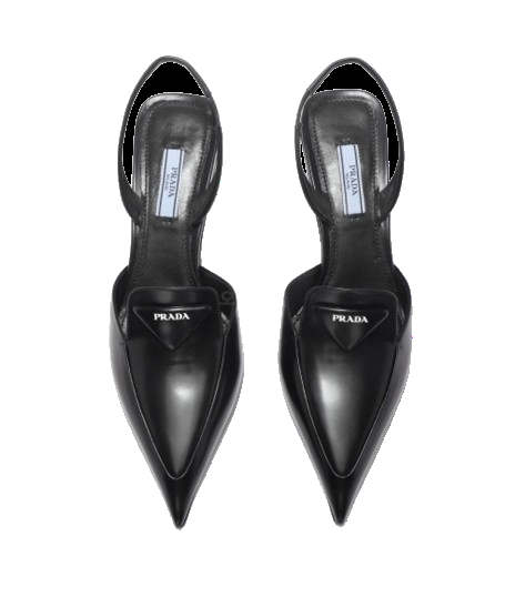 (WMNS) PRADA Brushed Leather Slingback Pumps 'Black' 1D896M_055_F0002_F_055