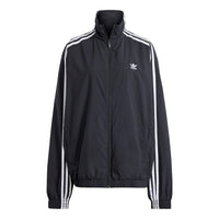 adidas Original Adilenium Oversize Track Top Asia Sizing 'Black Whtie' IV9339
