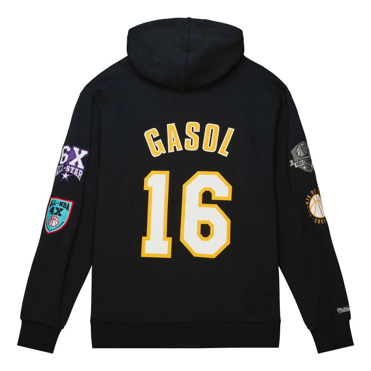 Mitchell & Ness x NBA Los Angeles Lakers HOF Fleece Hoodie 'Pau Gasol 16' FPHD6861-LALYYPGABLCK