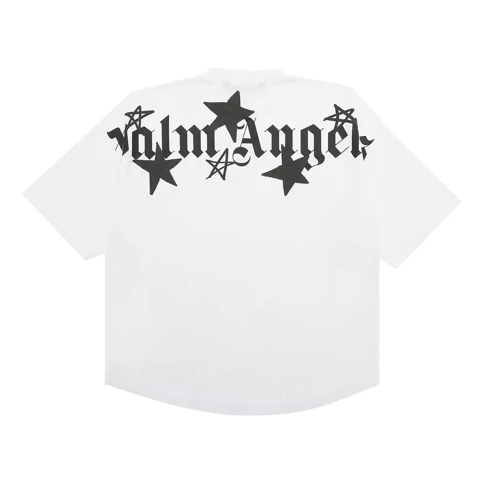 Palm Angels Shooting Stars Overlogo T-Shirt 'White Black' PMAA002F21JER0040110
