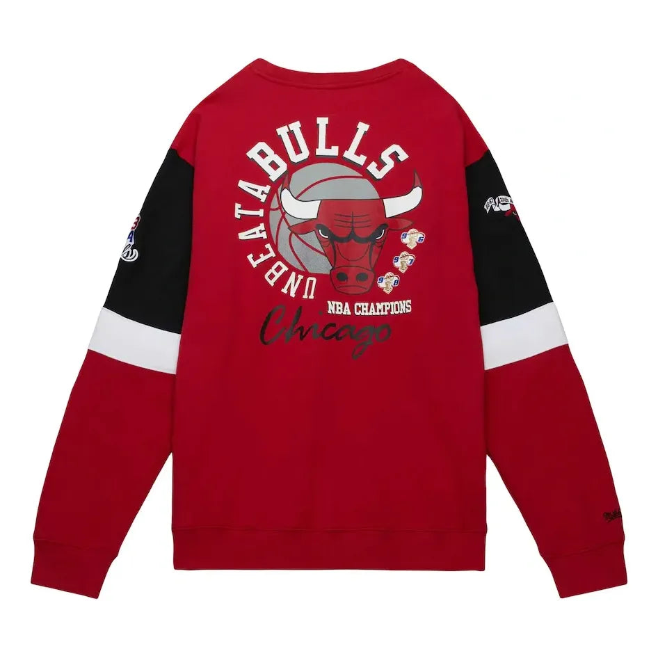 Mitchell & Ness x NBA Chicago Bulls All Over Crew Sweatshirt 'Red Black' FCPO3400-CBUYYPPPSCAR