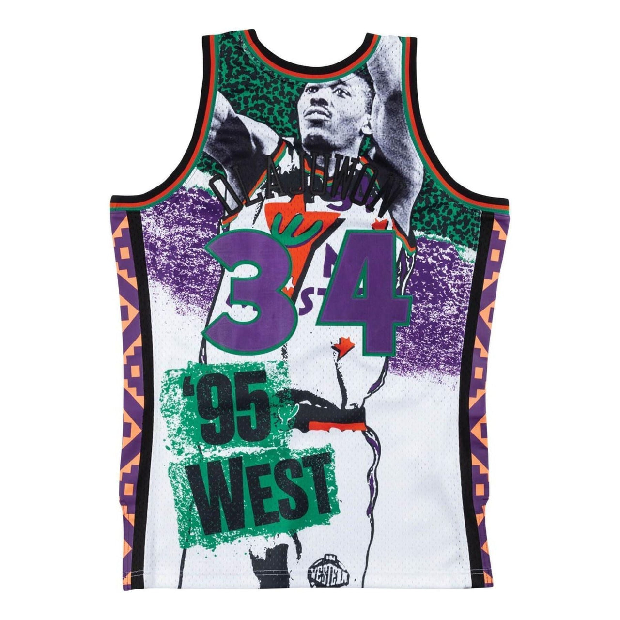 Mitchell & Ness x NBA All Star West Jersey 'Hakeen Olajuwon 34' SMJYNG18434-ASWWHIT95HOL