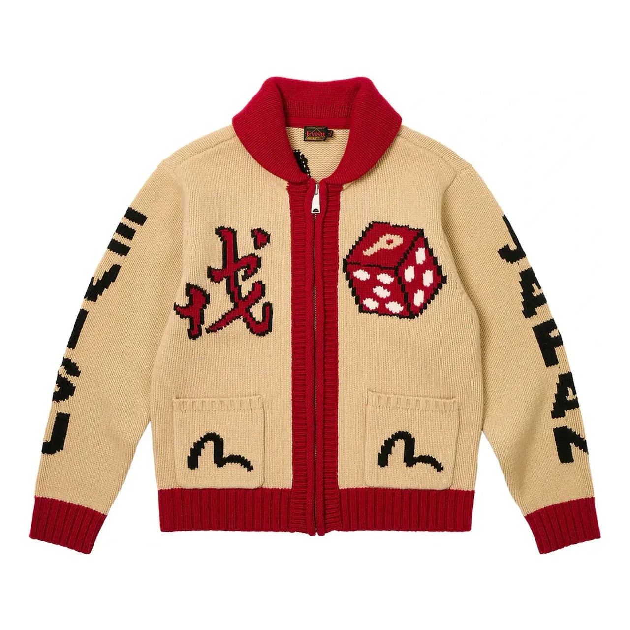 Palace x Evisu Dice Cowichan Knit 'Cream' 2ESPAM4CN1148XXWLCRMX