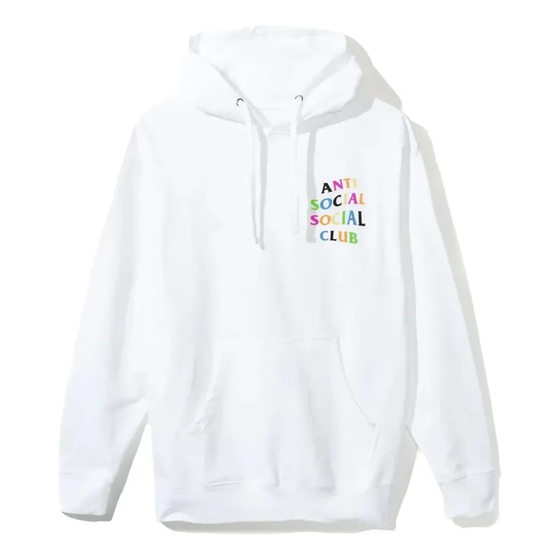 ANTI SOCIAL SOCIAL CLUB Rainbow Logo Hoodie 'White' ASSC-SS21-002