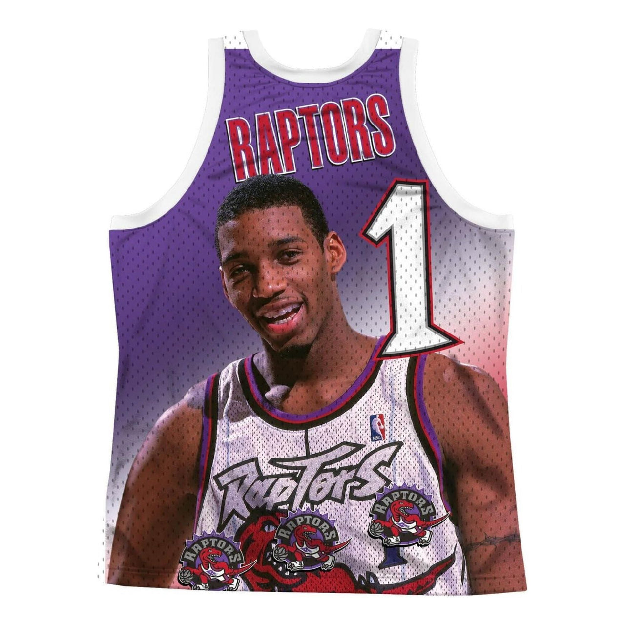 Mitchell & Ness x NBA Toronto Raptors Behind The Back Jersey 'Tracy Mcgrady 1' MSTKMI19002-TRAWHITTMC