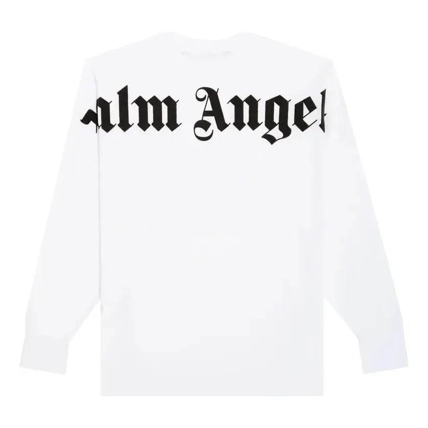 Palm Angels SS21 Classic Logo Over Long-Sleeve T-shirt 'White Black' PMAB001R21JER0010110